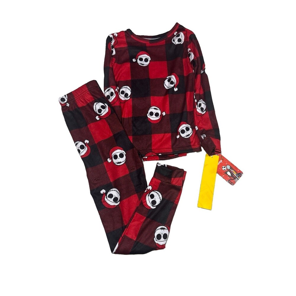 Disney Jack Skellington Nightmare before Christmas Plaid Pajama Set Size 8